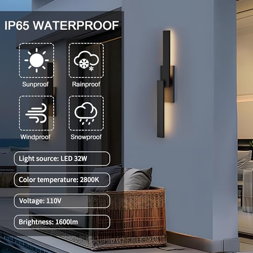 31.5" Aluminum Long Outdoor Wall Lights