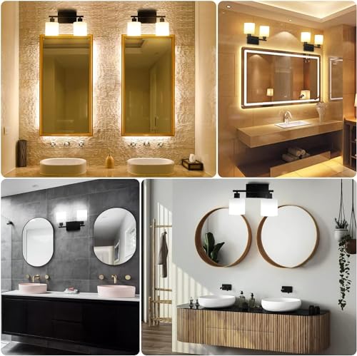 Black Bathroom Light Fixtures Over Mirror