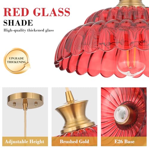 Red Glass Pendant Light