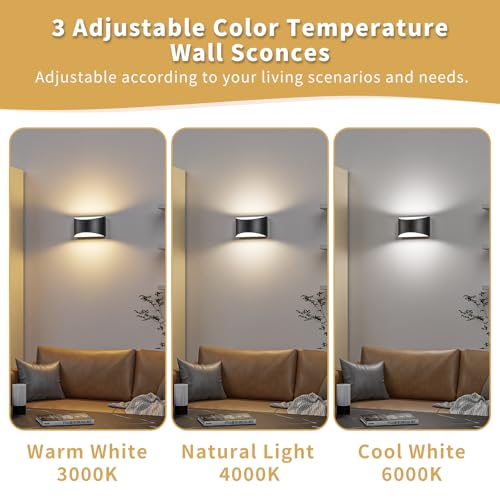 Black Modern LED Wall Sconces (4 Count)