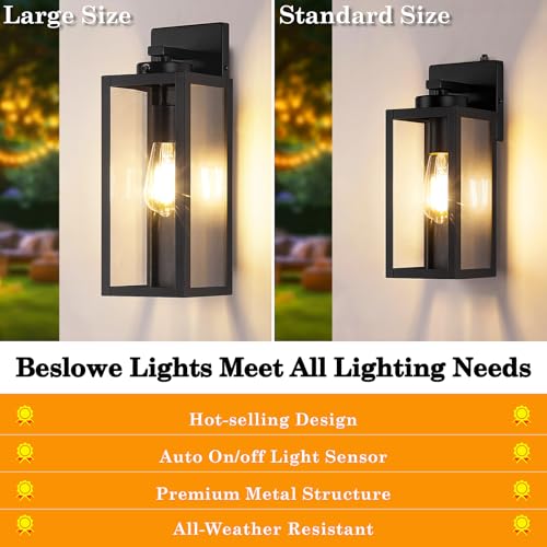 15" Large Upgraded Dusk to Dawn Outdoor Wall Lights (2 Count)