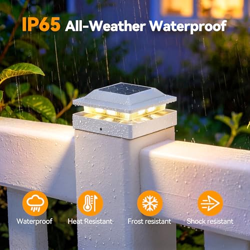 Solar Post Cap Lights for 4x4 Wood (6 Count)