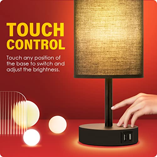 Bedside Lamps with USB Port (2 Count)