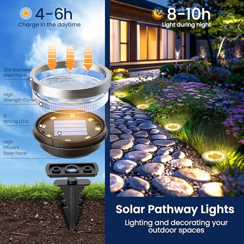 10 Pack Solar Ground Lights Outdoor (10 Count)