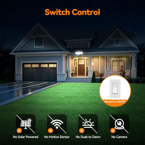 85W 10000LM Switch Controlled Outdoor Flood Lights (Black)
