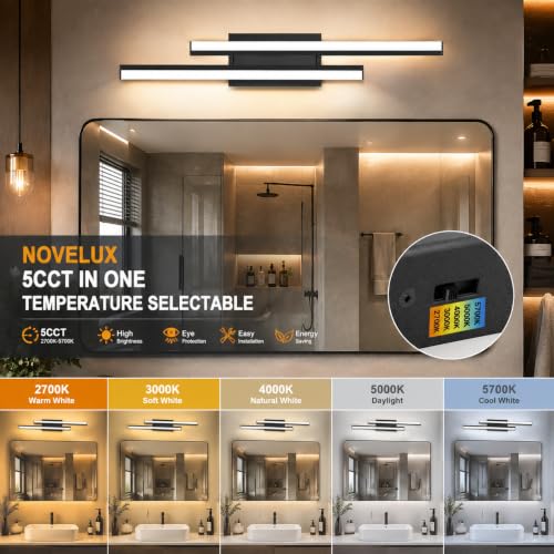 LED Modern Bathroom Light Fixtures Over Mirror 5CCT Optional 32 Inch 2 Pack (2 Count)