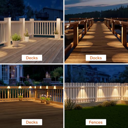 Solar Fence Lights Outdoor 8 Pack (8 Count)