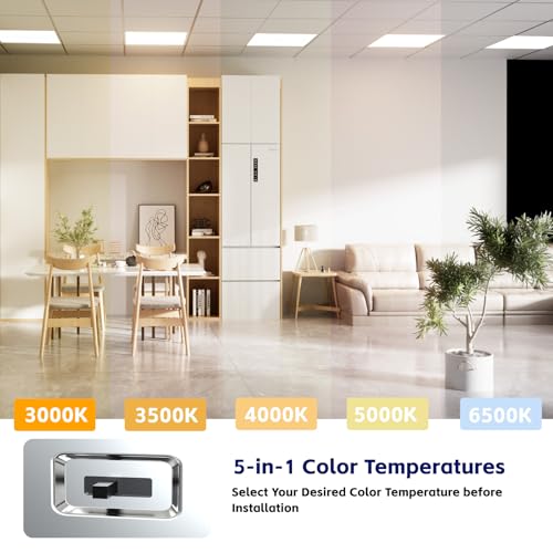 36Pack 2x2 LED Flat Panel Light 5CCT Selectable Drop Ceiling Fixture (36 Count)