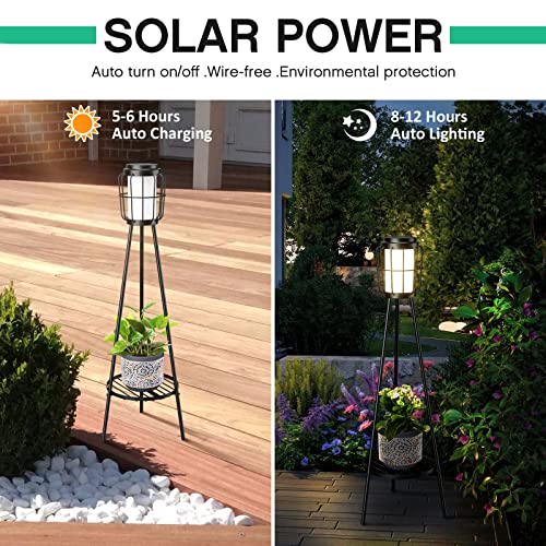 2 Pack Solar Lights with Plant Stand (2 Count)