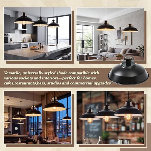 2 Pack Black Empire Metal Pendant Light Shades (2 Count)