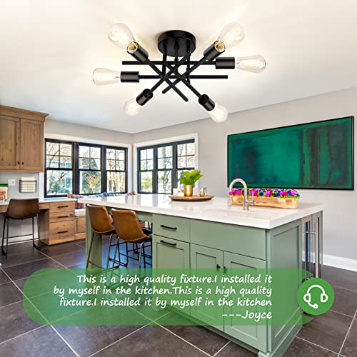 6 Light Semi Flush Mount Ceiling Light Fixture