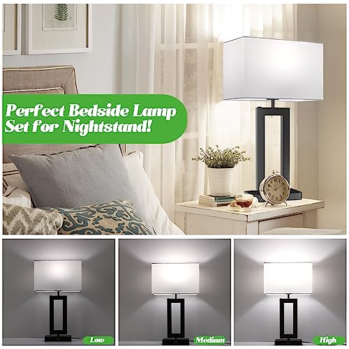 White& Black Table Lamp Set of 2 Touch Control Lamps 3 (2 Count)