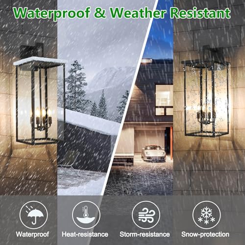 Large Exterior Wall Sconce Modern Outdoor Lights for House 26'' Waterproof