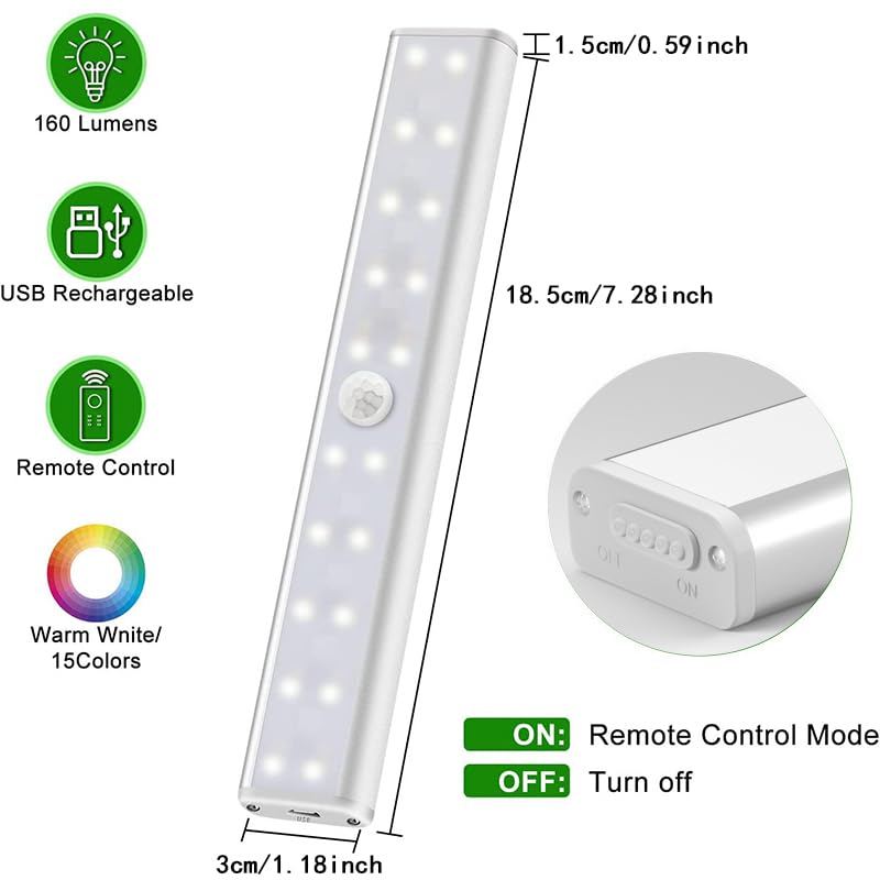48 LED Under Cabinet Lighting Wireless (4 Count)