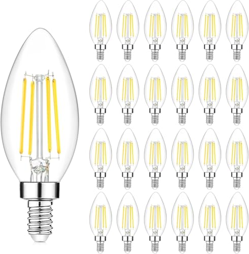 24 Pack Dimmable E12 LED Candelabra Bulbs 40Watt Equivalent (24 Count)
