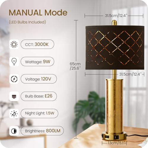 25.6" Black Table Lamps Set of 2 (2 Count)