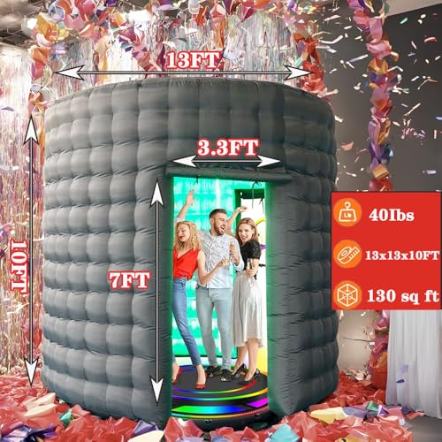 360 Photo Booth with LED Light Strip Suitable for 360 Photo Booth Machines Take Photos with Record Videos