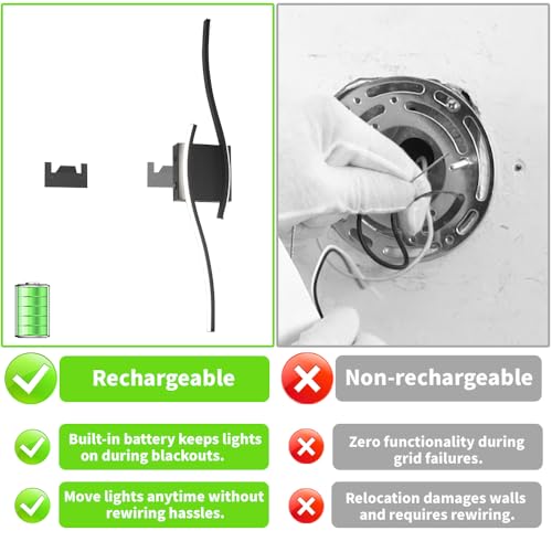 Modern Battery Operated Wall Sconce Set of 2 (2 Count)