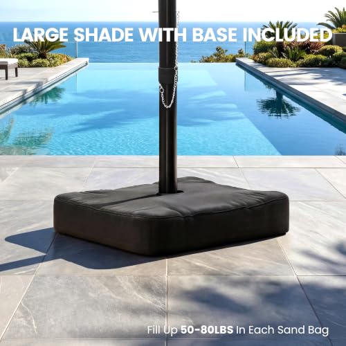10FT Cantilever Offset Outdoor Patio Umbrella with Base Included