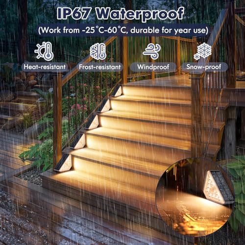 16 Pack Motion Sensor Solar Step Lights for Outside (16 Count)