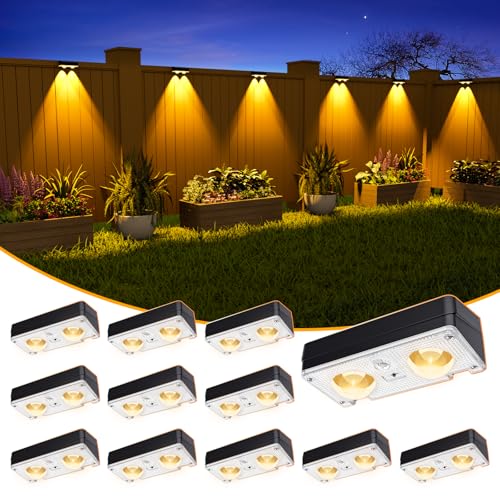 Solar Fence Lights Outdoor Waterproof (12 Count)