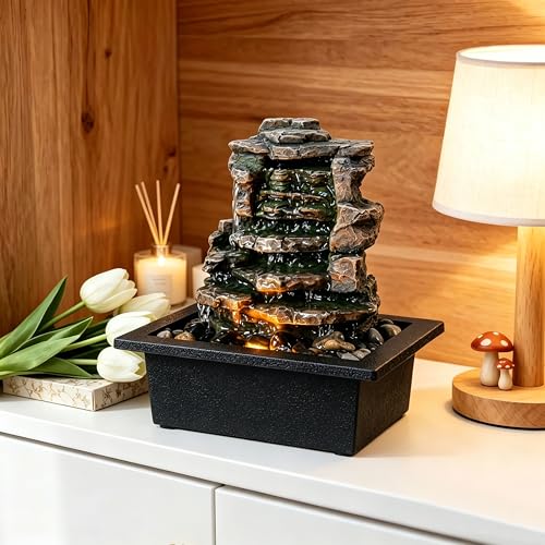 Meditation Waterfall Fountain with LED Lights