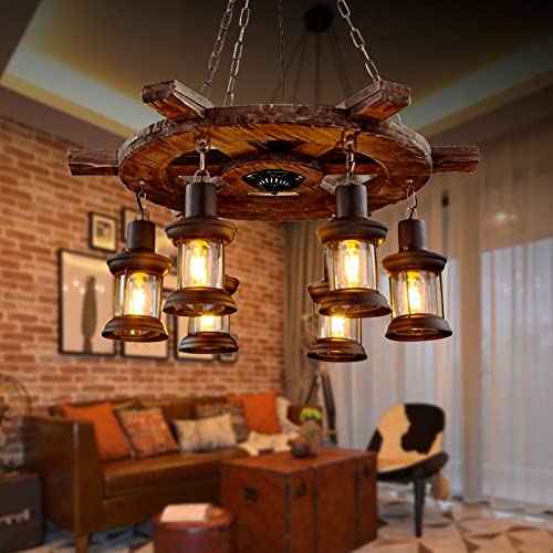 Vintage Industrial Chandelier with Rudder Design