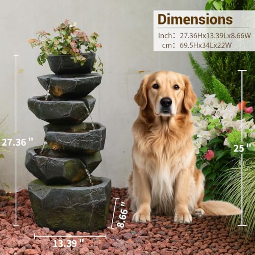 27H Outdoor Water Fountain with 5