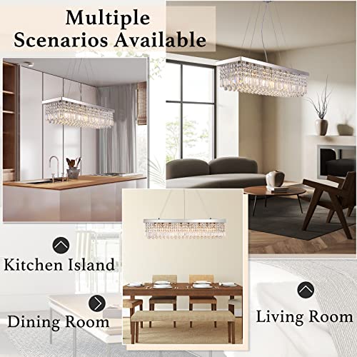 Modern Rectangular Crystal Chandelier