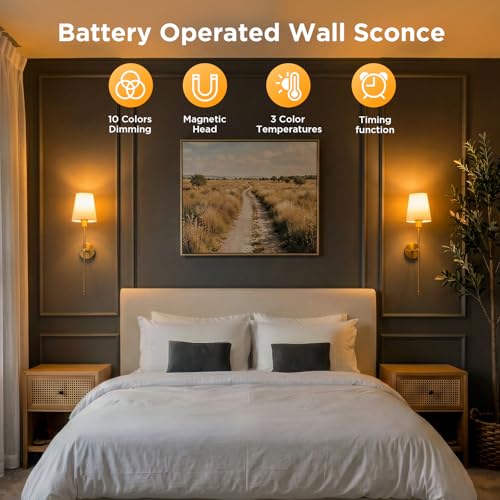 Battery Operated Wall Sconces Set of Two (2 Count)