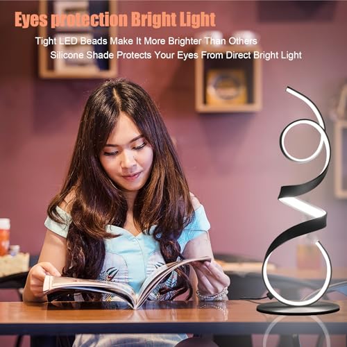 20W 3 Colors Remote Control Dimmable LED Art Table Lamp 21.4 Inch with Touch Switch for Living Room