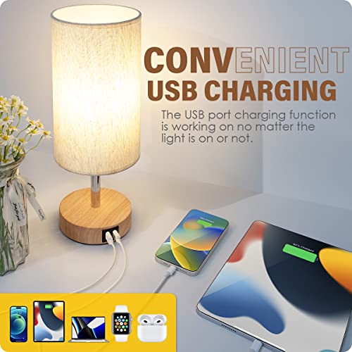 Bedside Lamps with USB Port (2 Count)
