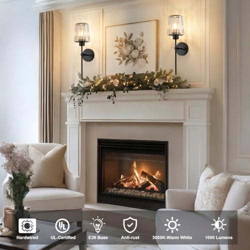 Hardwired Crystal Wall Sconces Set of 2 (2 Count)
