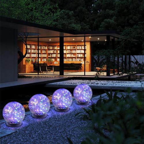 Solar Globe Lights Outdoor Waterproof (4 Count)