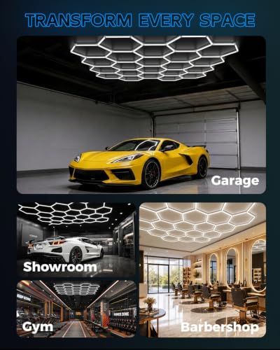 Hexagon Garage Lights 22 Grids (22-Girds)