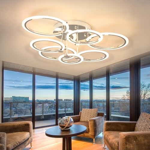 7 Ring Modern LED Flush Mount Ceiling Light