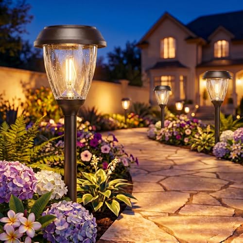 Solar Pathway Lights Outdoor 6 Pack (6 Count)