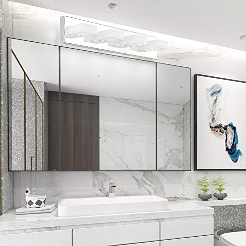 Chrome Vanity Lights for Bathroom Adjustable Acrylic Chrome Modern LED Bathroom Vanity Lights Over Mirror
