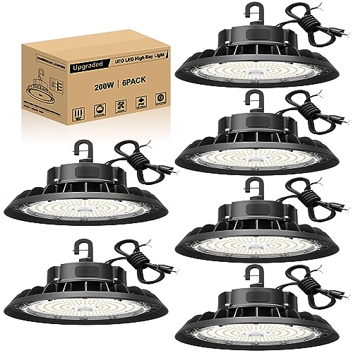 UFO LED High Bay Light 200W 6 Pack (6 Count)