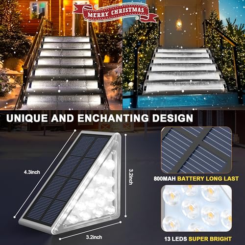 LED Solar Step Lights Waterproof Outdoor Stair Lights (8 Count)