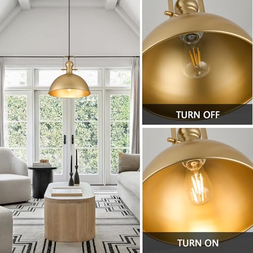 12 Inch Gold Modern Pendant Lights for Kitchen Island 1 Pack