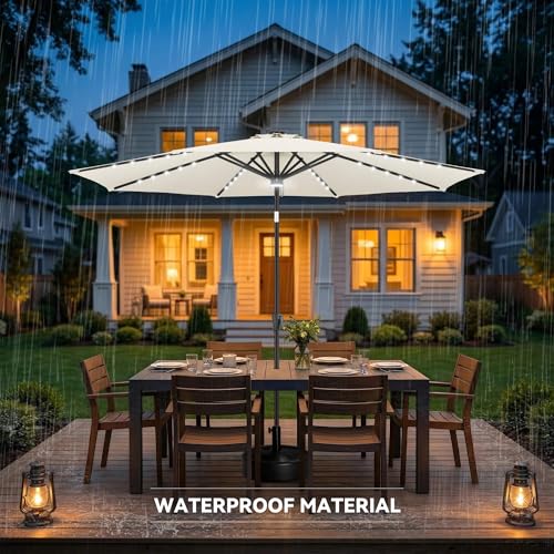 Solar Patio Umbrella with Centre Light