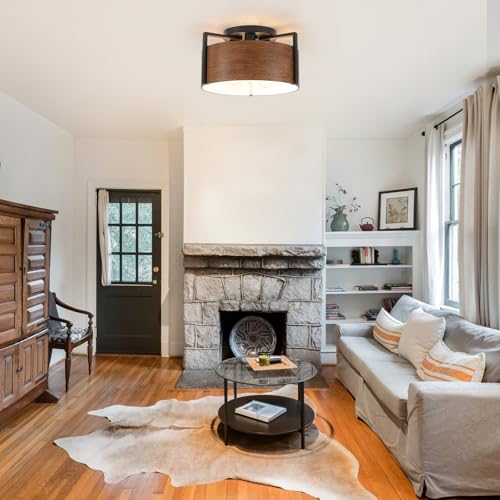 15'' Farmhouse Semi Flush Mount Ceiling Light