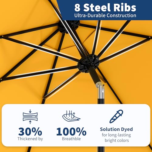10FT Patio Umbrella 8 Sturdy Ribs Outdoor Table Umbrella