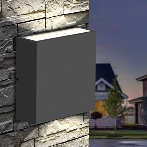 2 Pack Up Down Wall Lights LED Outdoor Wall Sconce Black Exterior Light Fixture 6W for Garage House Patio Garden (2 Count)