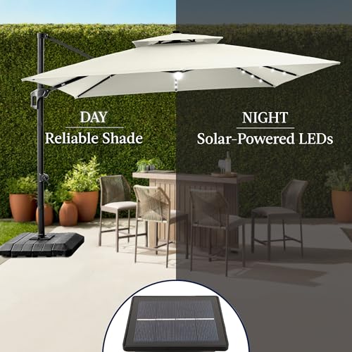 12x12ft LED Cantilever Patio Umbrella w