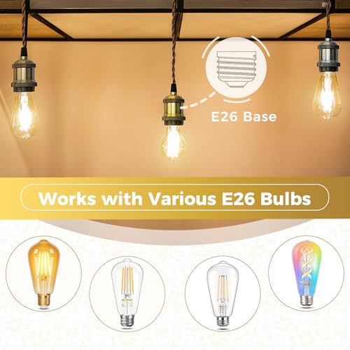 E26 Edison Vintage Lamp Socket for DIY (6 Count)