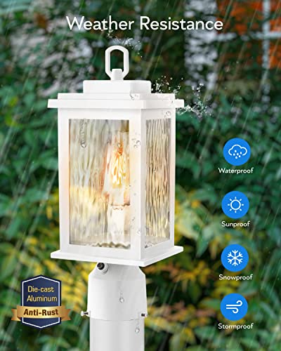 White Outdoor Post Light Hardwired 120V (2 Count)