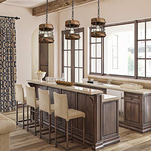 Retro Industrial Metal and Wood Chandelier 1