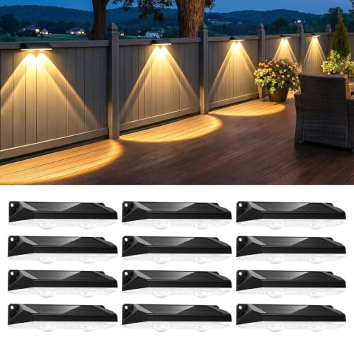 12 Pack Solar Fence Lights Outdoor (12 Count)